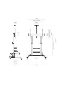 Soporte de Suelo Inclinable con Ruedas y Manivela Aisens FT100TE-125 para TV 60-100'/ hasta 100kg