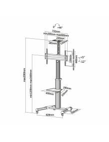 Soporte de Suelo Inclinable con Ruedas Aisens FT70TRE-037 para TV 37-70'/ hasta 50kg