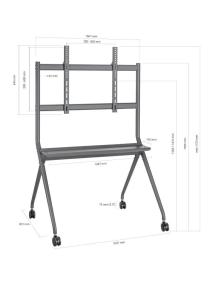 Soporte de Suelo con Ruedas Aisens FT86FE-143 para TV o Pantalla Interactiva 50'-86'/ hasta 120kg