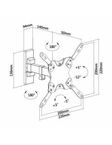 Soporte de Pared Extensible/ Giratorio/ Inclinable/ Nivelable Aisens WT42TSLE-009 para TV de 13-42'/ hasta 20kg