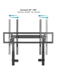 Soporte de Pared Fijo/ Suelo TooQ HIPERIÓN FS2280M-B para TV de 55-100'/ hasta 120kg