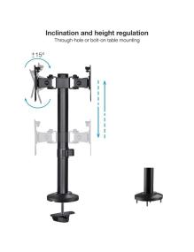 Soporte para 2 Monitores TooQ DB1132TN-B/ hasta 8kg