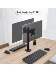 Soporte para 2 Monitores TooQ DB1132TN-B/ hasta 8kg