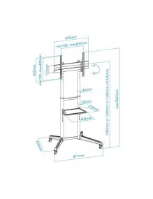 Soporte de Suelo Inclinable con Ruedas TooQ FS1170M-B para TV de 37-70'/ hasta 50kg