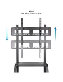 Soporte de Suelo Ajustable con Ruedas TooQ FS20101M-B para TV de 37-100'/ hasta 150kg