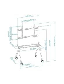 Soporte de Pie con Ruedas TooQ FS20205M-B para TV de 50-86'/ hasta 120kg