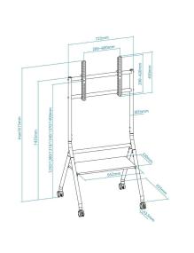 Soporte de Suelo con Ruedas Nivelable TooQ iDREAMS FS20206M-B para TV de 37-86'/ hasta 80kg