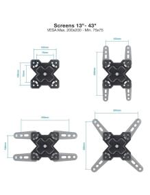 Soporte de Pared Extensible/ Giratorio/ Inclinable TooQ LP1343TN-B para TV de 13-43'/ hasta 20kg