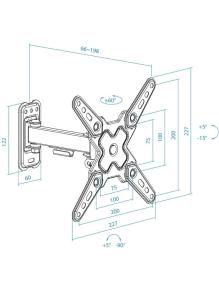 Soporte de Pared Extensible/ Giratorio/ Inclinable TooQ LP1343TN-B para TV de 13-43'/ hasta 20kg