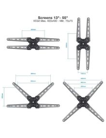 Soporte de Pared Extensible/ Giratorio/ Inclinable TooQ LP1355TN-B para TV de 13-55'/ hasta 25kg