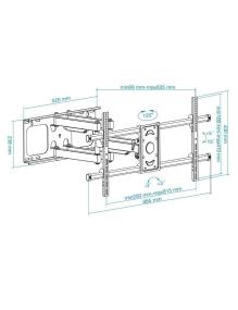 Soporte de Pared Giratorio/ Inclinable/ Nivelable TooQ LP3790TN-B para TV de 43-90'/ hasta 75kg