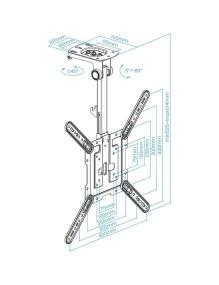 Soporte de Techo Giratorio/ Inclinable TooQ LPCE1123TSLI-B para TV de 23-55'/ hasta 20kg