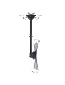 Soporte de Techo Giratorio/ Inclinable/ Nivelable TooQ LPCE1170TSLI-B para TV de 37-70'/ hasta 50kg