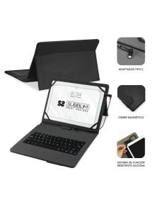 Funda con Teclado Subblim Keytab Pro USB para Tablets de 10.1'-11'/ Negra