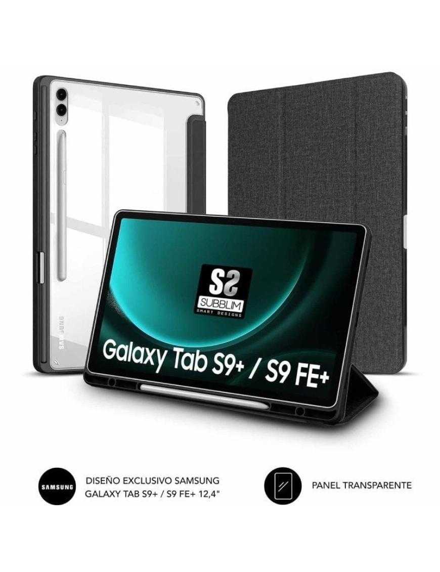 Funda Subblim Clear Shock para Tablet Samsung S9+/ FE 12.4'/ Negra