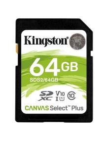 Tarjeta de Memoria Kingston CANVAS Select Plus 64GB SD XC/ Clase 10/ 100MBs