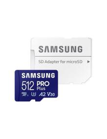 Tarjeta de Memoria Samsung PRO Plus 2023 512GB microSD XC/ Clase 10/ 180MBs