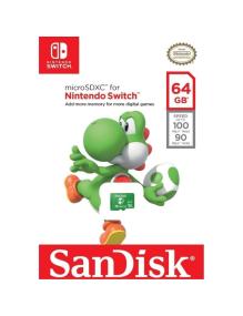 Tarjeta de Memoria SanDisk Nintendo Switch 64GB microSD XC UHS-I/ Clase 10/ 100MBs