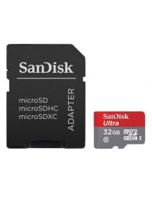 Tarjeta de Memoria SanDisk Ultra 32GB microSD HC UHS-I con Adaptador/ Clase 10/ 120MBs