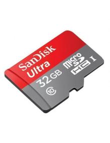 Tarjeta de Memoria SanDisk Ultra 32GB microSD HC UHS-I con Adaptador/ Clase 10/ 120MBs