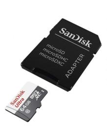 Tarjeta de Memoria SanDisk Ultra 64GB microSD XC con Adaptador/ Clase 10/ 100MB/s