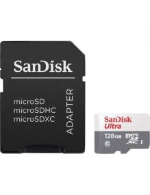 Tarjeta de Memoria SanDisk Ultra 128GB microSD XC con Adaptador/ Clase 10/ 80MB/s