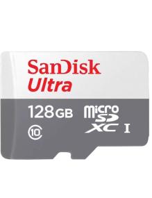 Tarjeta de Memoria SanDisk Ultra 128GB microSD XC con Adaptador/ Clase 10/ 80MB/s