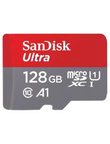 Tarjeta de Memoria SanDisk Ultra 128GB microSD XC con Adaptador/ Clase 10/ 140MBs