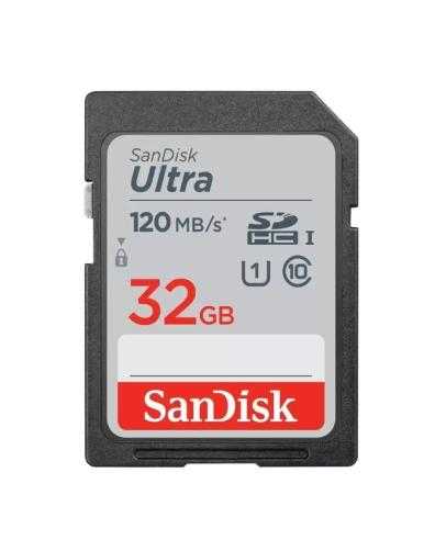 Tarjeta de Memoria SanDisk Ultra 32GB SD HC UHS-I - SDXC/ Clase 10/ 120MBs