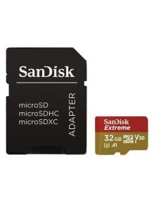 Tarjeta de Memoria SanDisk Extreme 32GB microSD HC UHS-I con Adaptador/ Clase 10/ 100MBs