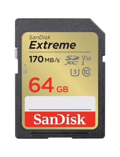 Tarjeta de Memoria SanDisk Extreme 64GB SD XC UHS-I Clase 10/ 170MBs