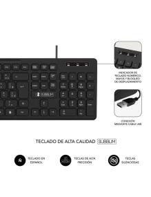 Teclado Subblim Business Slim Silencioso/ Negro