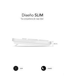 Teclado Subblim Business Slim Silencioso/ Blanco