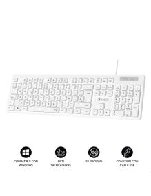 Teclado Subblim Business Slim Silencioso/ Blanco