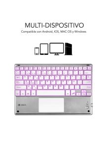 Teclado Compacto Inalámbrico por Bluetooth Subblim SMBT50/ Plata