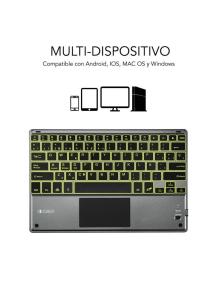 Teclado Compacto Inalámbrico por Bluetooth Subblim Touchpad Smart Blacklit/ Gris