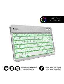 Teclado Compacto Inalámbrico por Bluetooth Subblim Smart Backlit/ Plata