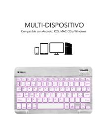 Teclado Compacto Inalámbrico por Bluetooth Subblim Smart Backlit/ Plata