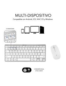 Teclado y Ratón Inalámbrico Subblim OCO010 Combo Multidispositivo Compacto/ Plata