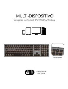 Teclado Inalámbrico Subblim Master/ Gris y Negro