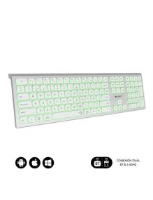 Teclado Inalámbrico Subblim Master/ Plata y Blanco