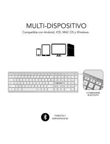 Teclado Inalámbrico por Bluetooth Subblim 2PUE200 Pure Extended/ Plata