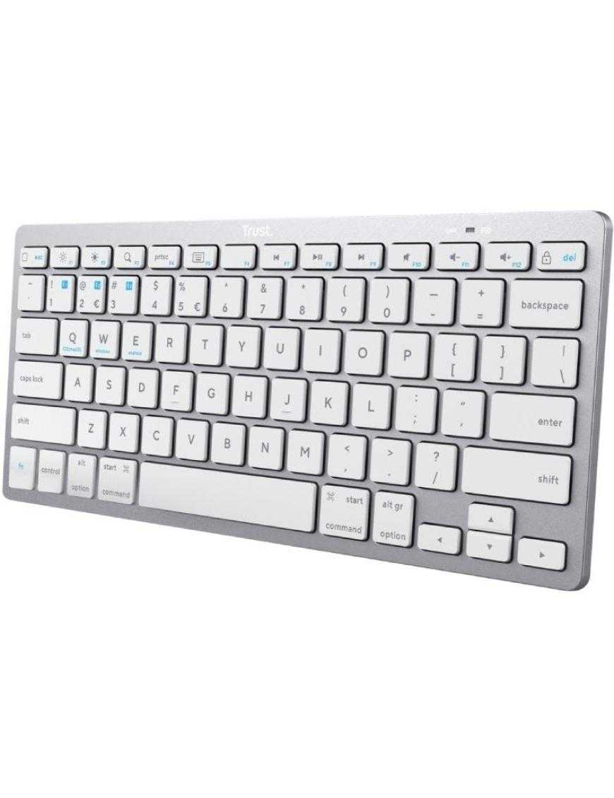 Teclado Compacto Inalámbrico por Bluetooth Trust 24654/ Plata