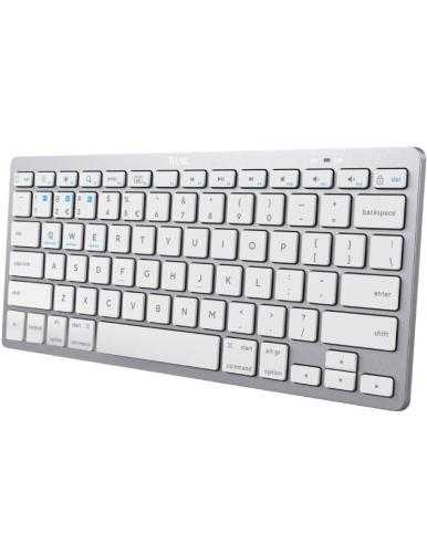 Teclado Compacto Inalámbrico por Bluetooth Trust 24654/ Plata