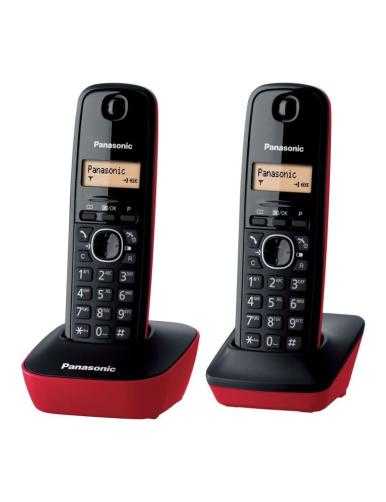 Teléfono Inalámbrico Panasonic KX-TG1612/ Pack DUO/ Negro y Rojo