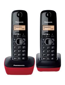 Teléfono Inalámbrico Panasonic KX-TG1612/ Pack DUO/ Negro y Rojo