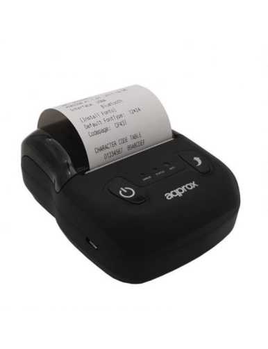 Impresora de Tickets Approx appPOS58PORTABLE+/ Térmica/ Ancho papel 58mm/ USB-Bluetooth/ Negra