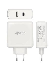 Cargador de Pared Aisens ASCH-2PD45A-W/ 1xUSB Tipo-C/ 1x USB/ 57W