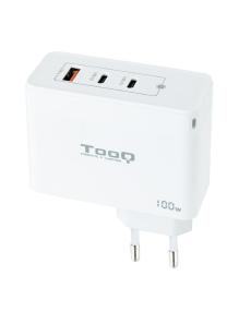 Cargador de Pared TooQ TQWC-GANQC2PD100W/ 2xUSB Tipo-C/ 1xUSB/ 100W