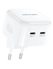 Cargador Gan de Pared Vention FBPW0-EU/ 2xUSB Tipo-C/ 35W